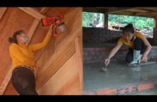 Bedroom paint, Build a warehouse to store things under the wooden house