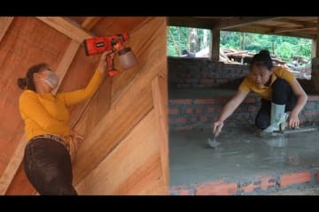 Bedroom paint, Build a warehouse to store things under the wooden house