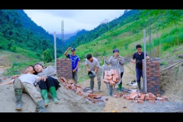 Sang vy and his family build a gate to a large fortified farm, how to raise fish - Sang vy farm
